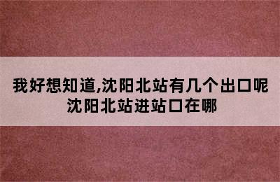 我好想知道,沈阳北站有几个出口呢 沈阳北站进站口在哪